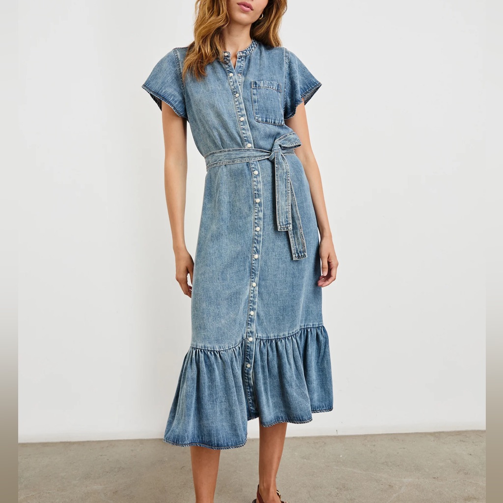 Rails Kahlo Dress In Mid Blue - Xs